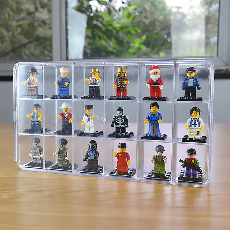 Lego Minifigure Holder - 18 Grid Acrylic Display Box For