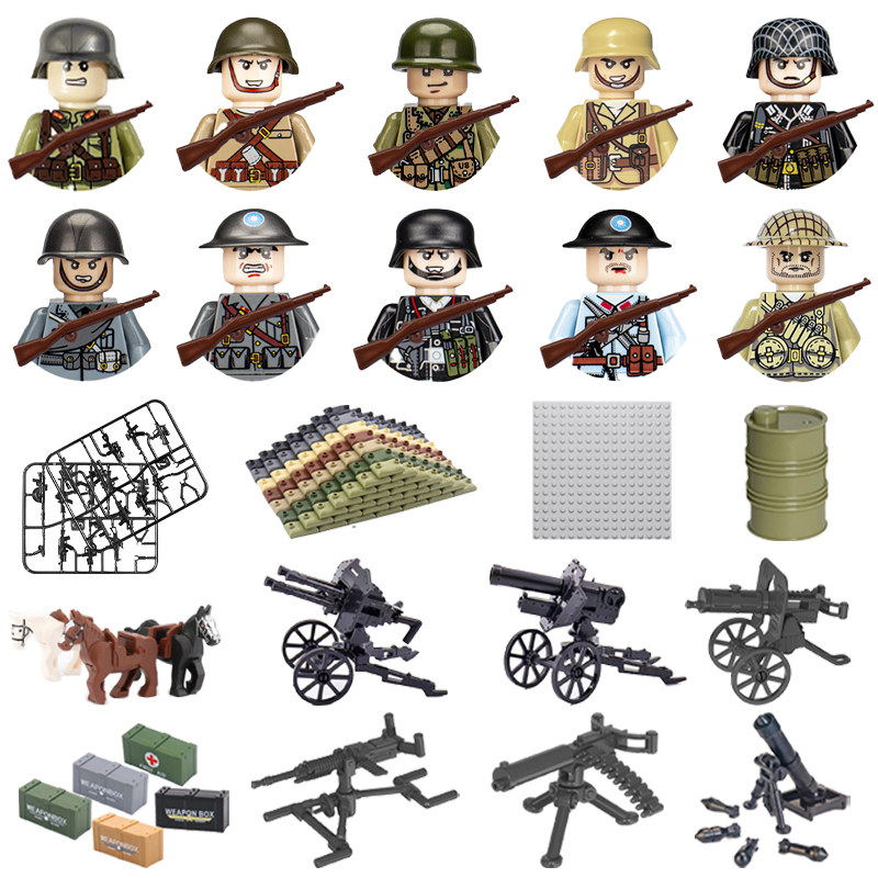 24pcs/batch WW2 Military Chara - Lego Minifigure Holder 评论和价格